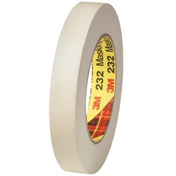 3M 232 Masking Tape, 6.3 Mil, 3/4&quot; x 60 yds, Tan, 12/CS