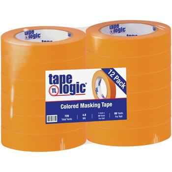 Tape Logic Masking Tape, 1&quot; x 60 yds., 4.9 Mil, Orange, 12 Rolls/Case