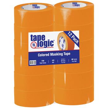 Tape Logic Masking Tape, 2&quot; x 60 yds., 4.9 Mil, Orange, 12 Rolls/Case