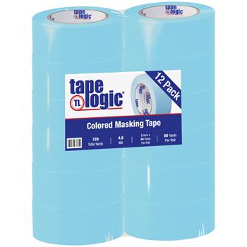 Tape Logic Masking Tape, 2&quot; x 60 yds., 4.9 Mil, Light Blue, 12 Rolls/Case