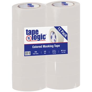 Tape Logic Masking Tape, 2&quot; x 60 yds., 4.9 Mil, White, 12 Rolls/Case