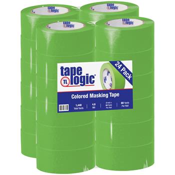 Tape Logic Masking Tape, 2&quot; x 60 yds., 4.9 Mil, Light Green, 24 Rolls/Case