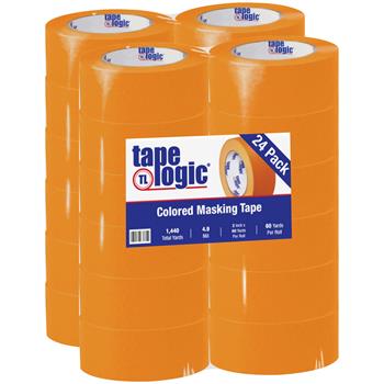 Tape Logic Masking Tape, 2&quot; x 60 yds., 4.9 Mil, Orange, 24 Rolls/Case