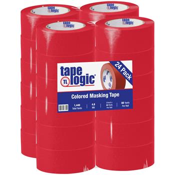 Tape Logic Masking Tape, 2&quot; x 60 yds., 4.9 Mil, Red, 24 Rolls/Case