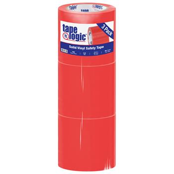Tape Logic Solid Vinyl Safety Tape, 6.0 Mil, 4&quot; x 36 yds, Red, 3/Case
