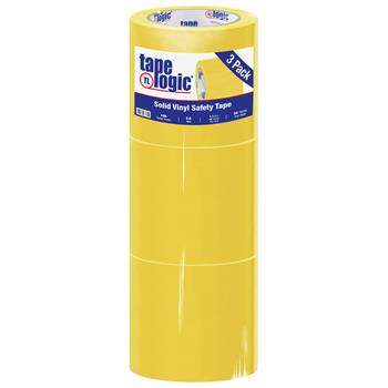 Tape Logic Solid Vinyl Safety Tape, 6.0 Mil, 4&quot; x 36 yds, Yellow, 3/Case