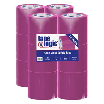 Tape Logic Solid Vinyl Safety Tape, 6.0 Mil, 4&quot; x 36 yds, Purple, 12/Case