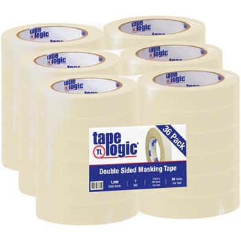 Tape Logic Double Sided Masking Tape, 7 Mil, 1&quot; x 36 yds., Tan, 36/CS