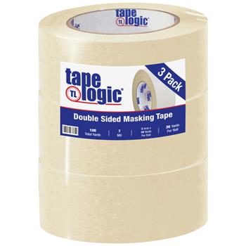 Tape Logic&#174; Double Sided Masking Tape, 7 Mil, 2&quot; x 36 yds., Tan, 3/CS