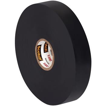 3M 130C Linerless Electrical Tape, 30 Mil, 3/4&quot; x 30&#39;, Black, 24/CS