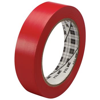 3M 764 Vinyl Tape, 5.0 Mil, 1&quot; x 36 yds, Red, 36/CS