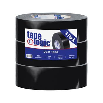 Tape Logic Duct Tape, 2&quot; x 60 yds., 10 Mil, Black, 3 Rolls/Case