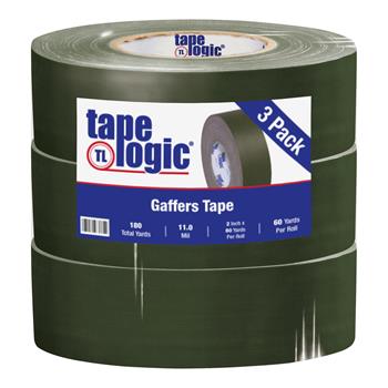 Tape Logic Gaffers Tape, 11.0 Mil, 2&quot; x 60 yds., Olive Green, 3/CS