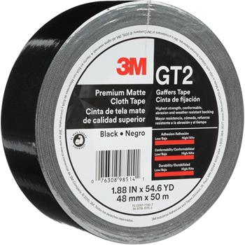 3M GT2 Gaffers Tape, 2&quot; x 60 yds., Black, 3/CS