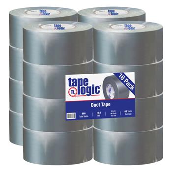 Tape Logic Duct Tape, 3&quot; x 60 yds., 10 Mil, Silver, 16 Rolls/Case