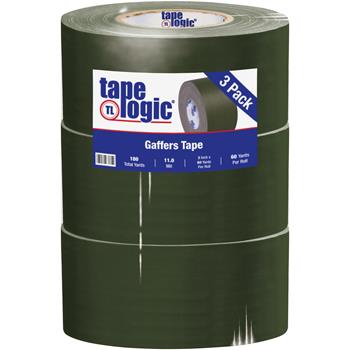 Tape Logic Gaffers Tape, 11.0 Mil, 3&quot; x 60 yds., Olive Green, 3/CS
