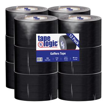 Tape Logic Gaffers Tape, 11.0 Mil, 4&quot; x 60 yds., Black, 12/CS