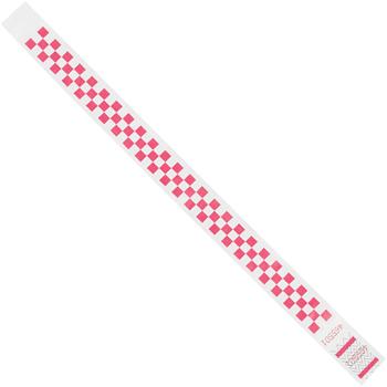 W.B. Mason Co. Tyvek Wristbands, 3/4&quot; x 10&quot;, Pink Checkerboard, 500/Case