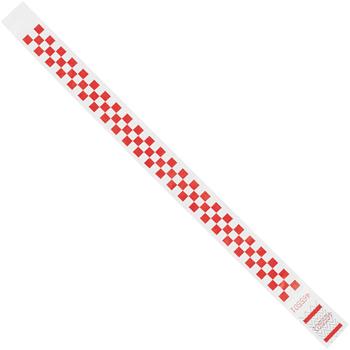 W.B. Mason Co. Tyvek Wristbands, 3/4&quot; x 10&quot;, Red Checkerboard, 500/Case