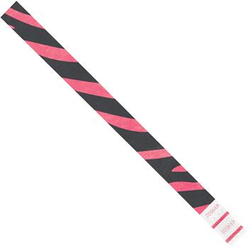 W.B. Mason Co. Tyvek Wristbands, 3/4&quot; x 10&quot;, Pink Zebra Stripe, 500/Case