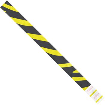 W.B. Mason Co. Tyvek Wristbands, 3/4&quot; x 10&quot;, Yellow Zebra Stripe, 500/Case
