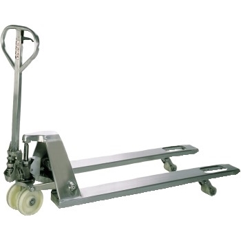 W.B. Mason Co. Stainless Steel Pallet Truck, 48&quot; x 27&quot;, Gray
