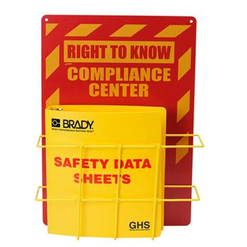 Brady Globally Harmonized System (GHS) Center, English, Backboard Color - Yellow On Red