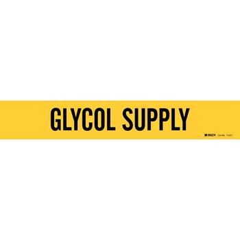 Brady Glycol Supply Pipe Marker, 2.25&quot;H x 14&quot;W, Fits Pipes 2.5&quot; Up To 7.875&quot; Dia.