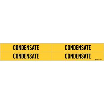 Brady Condensate Pipe Marker, 1.125&quot;H x 7&quot;W, Card of 4 Each, Fits Pipes 0.75&quot; Up To 2.375&quot; Dia.