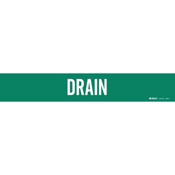 Brady Drain Pipe Marker, 2.25&quot;H x 14&quot;W, Fits Pipes 2.5&quot; Up To 7.875&quot; Dia.