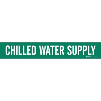 Brady Chilled Water Supply Pipe Marker, 2.25&quot;H x 14&quot;W, Fits Pipes 2.5&quot; Up To 7.875&quot; Dia.