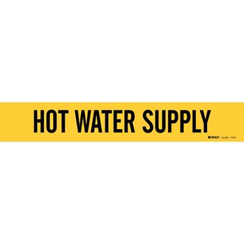 Brady Hot Water Supply Pipe Marker, 2.25&quot;H x 14&quot;W, Fits Pipes 2.5&quot; Up To 7.875&quot; Dia.
