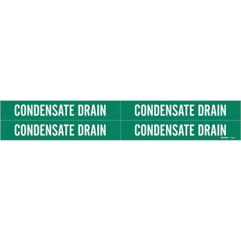 Brady Condensate Drain Pipe Marker, 1.125&quot;H x 7&quot;W, Card of 4 Each, Fits Pipes 0.75&quot; Up To 2.375&quot; Dia.
