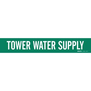 Brady Tower Water Supply Pipe Marker, 2.25&quot;H x 14&quot;W, Fits Pipes 2.5&quot; Up To 7.875&quot; Dia.
