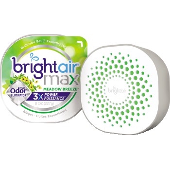 BRIGHT Air Max Odor Eliminator Air Freshener, Meadow Breeze, 8 oz, 6/Carton