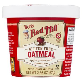 Bob&#39;s Red Mill Oatmeal Cups, Apple Cinnamon, 2.36 oz, 12 Cups/Case