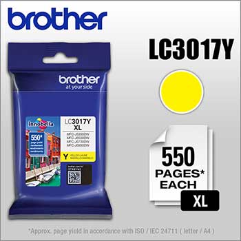Brother LC3017Y Innobella High-Yield Ink, Yellow