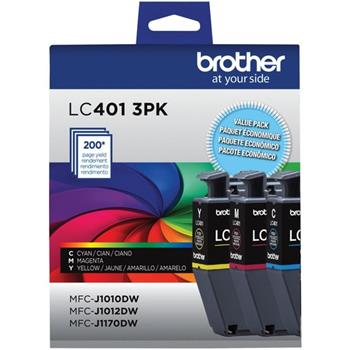 Brother LC4013PKS Original Ink Cartridge, Cyan/Magenta/Yellow, 3/PK