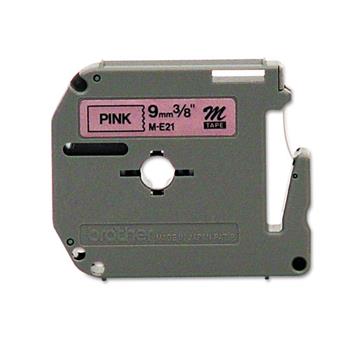 Brother P-Touch M Series Tape Cartridge for P-Touch Labelers, 3/8w, Black on Pink