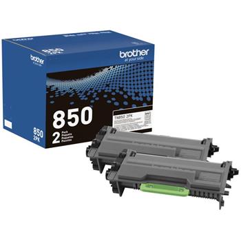 Brother TN850 High-Yield Toner, 8000 Page-Yield, Black, 2/PK