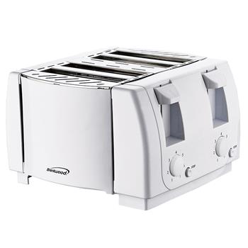 Brentwood Appliances Cool Touch 4 Slice Toaster, 1300W, White
