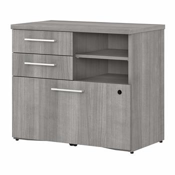 Bush Business Furniture 400 Series 30&quot;W Lateral File Cabinet With Shelves, Platinum Gray
