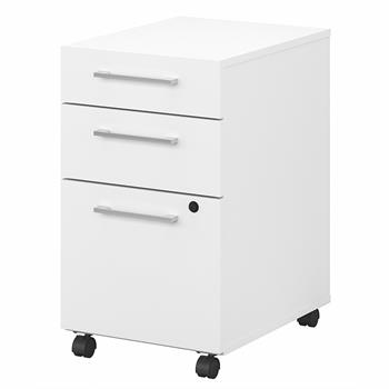 Bush Business Furniture 400 Series 3-Drawer Mobile File Cabinet, White