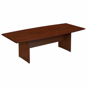 Bush Business Furniture 96&quot;W x 42&quot;D Boat Shaped Conference Table With Wood Base