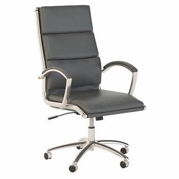 Bush Business Furniture Modelo High Back Leather Executive Office Chair, Dark Gray