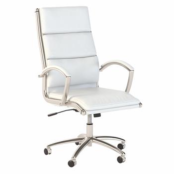 Bush Business Furniture Modelo High Back Leather Executive Office Chair, White