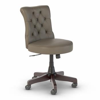 Bush Business Furniture Arden Lane Mid Back Tufted Office Chair, Washed Gray Leather