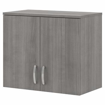 Bush Business Furniture Universal Closet Wall Cabinet with Doors and Shelves, Platinum Gray