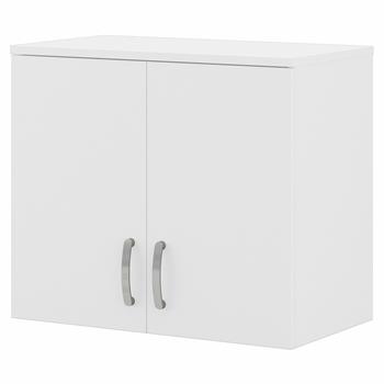 Bush Business Furniture Universal Closet Wall Cabinet with Doors and Shelves, White