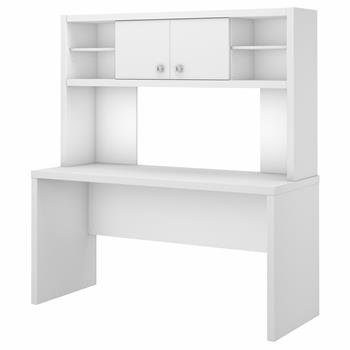 Bush Business Furniture Office by kathy ireland&#174; Echo 60&quot;W Credenza Desk With Hutch, Pure White